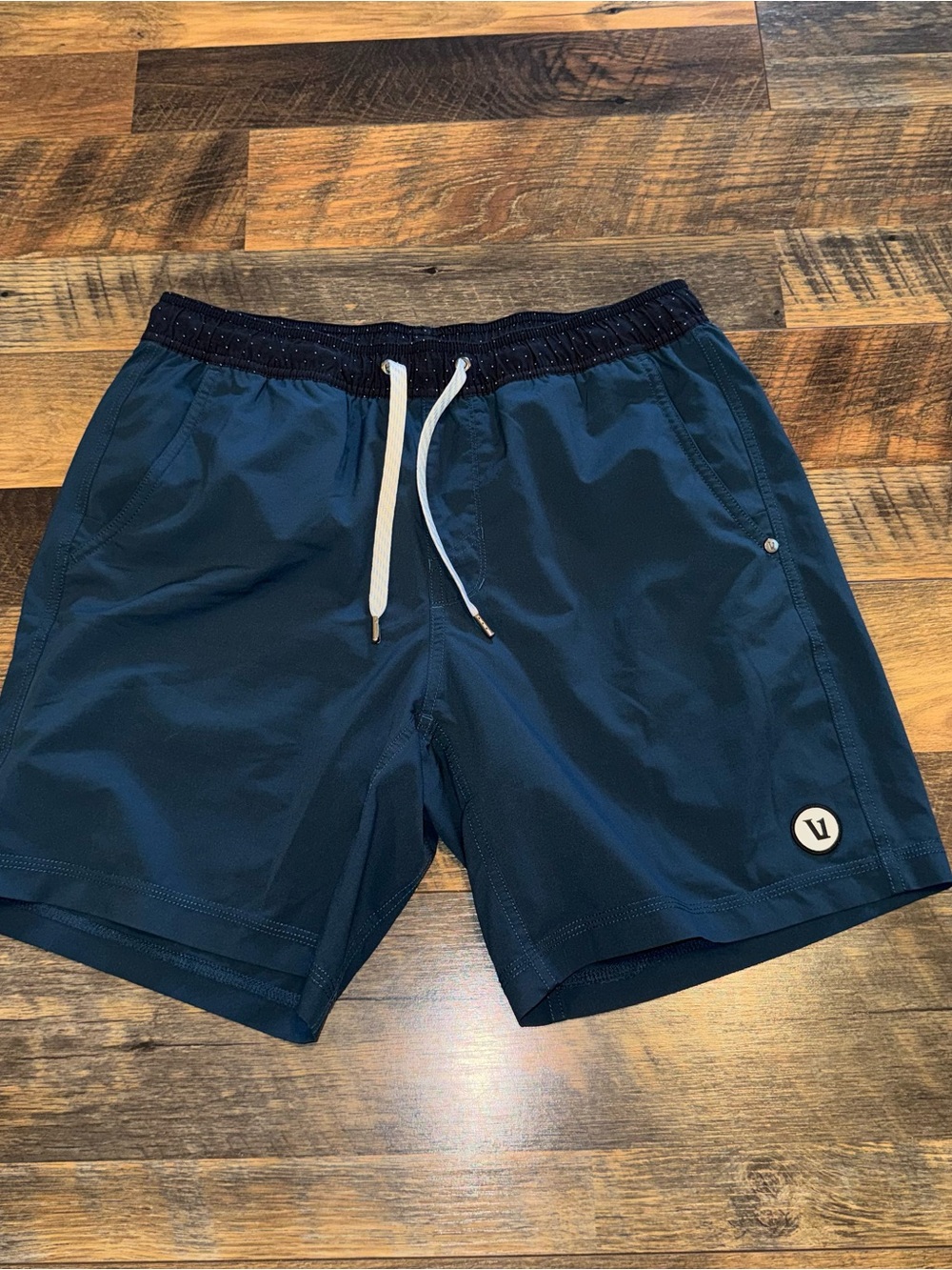 Vuori Deep Teal Men’s Shorts With Contrast Waistband